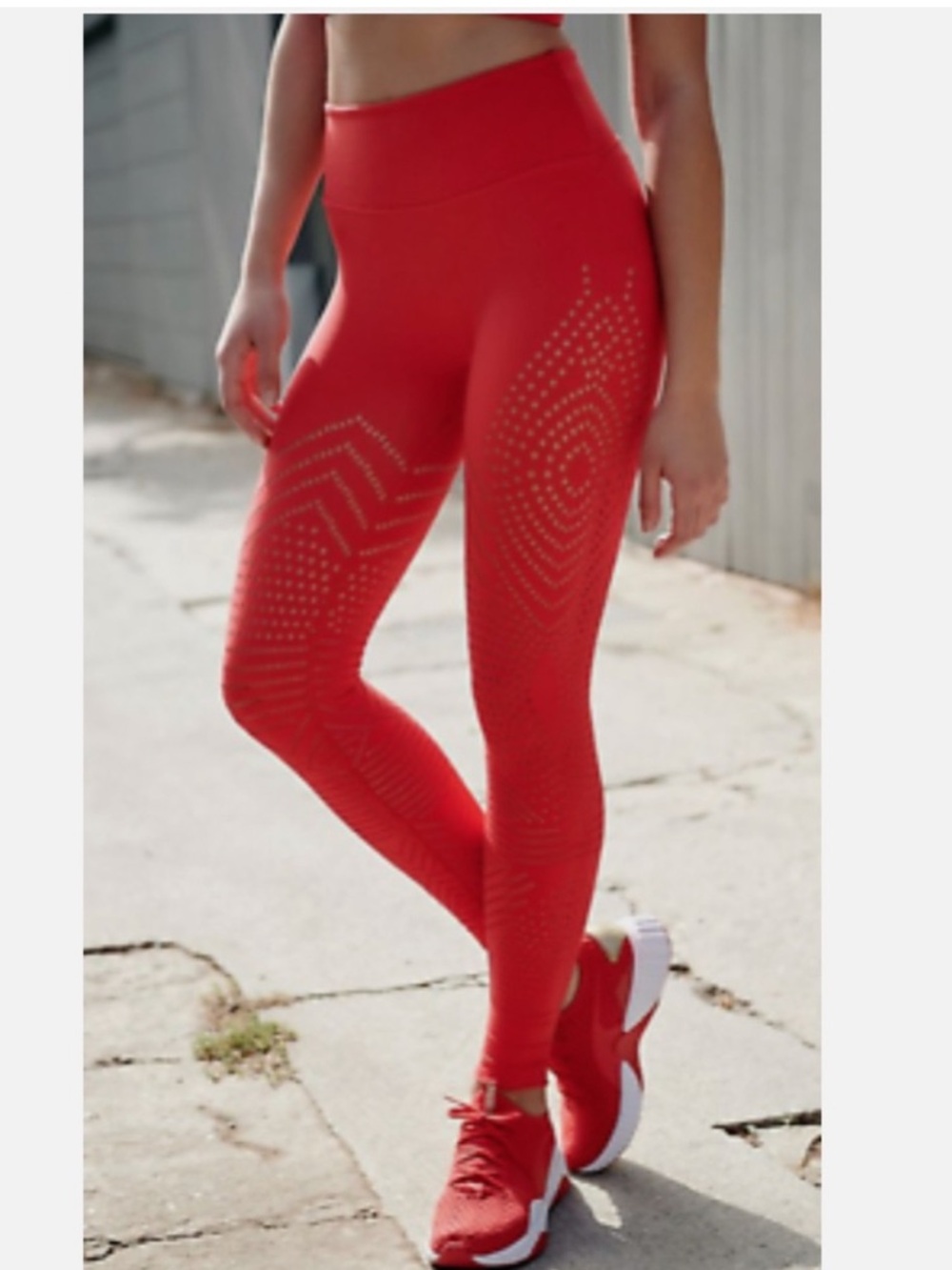 Free People Red Seamless Leggings with cut out design